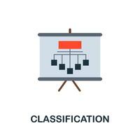 Classification flat icon. Colored sign from machine learning collection. Creative Classification icon illustration for web design, infographics and more vector
