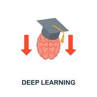 Deep Learning flat icon. Colored sign from machine learning collection. Creative Deep Learning icon illustration for web design, infographics and more vector
