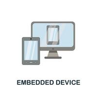 Embedded Device flat icon. Colored sign from machine learning collection. Creative Embedded Device icon illustration for web design, infographics and more vector