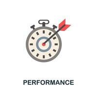 Performance flat icon. Colored sign from machine learning collection. Creative Performance icon illustration for web design, infographics and more vector