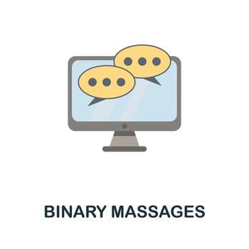 Binary Massages flat icon. Colored sign from machine learning collection. Creative Binary Massages icon illustration for web design, infographics and more vector
