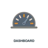 Dashboard flat icon. Colored sign from machine learning collection. Creative Dashboard icon illustration for web design, infographics and more vector