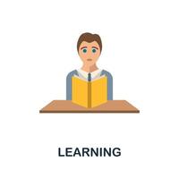 Learning flat icon. Colored sign from machine learning collection. Creative Learning icon illustration for web design, infographics and more vector