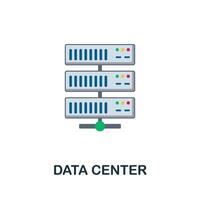 Data Center flat icon. Colored sign from machine learning collection. Creative Data Center icon illustration for web design, infographics and more vector