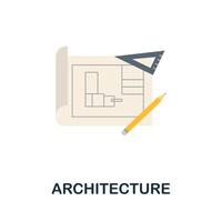 Architecture flat icon. Colored sign from machine learning collection. Creative Architecture icon illustration for web design, infographics and more vector