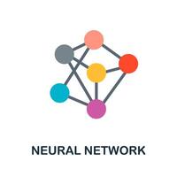 Neural Network flat icon. Colored sign from machine learning collection. Creative Neural Network icon illustration for web design, infographics and more vector