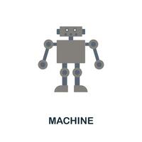 Machine flat icon. Colored sign from machine learning collection. Creative Machine icon illustration for web design, infographics and more vector