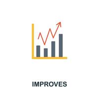 Improves flat icon. Colored sign from machine learning collection. Creative Improves icon illustration for web design, infographics and more vector