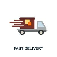 Fast Delivery flat icon. Simple sign from logistics collection. Creative Fast Delivery icon illustration for web design, infographics and more vector