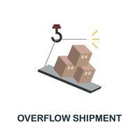 Overflow Shipment flat icon. Simple sign from logistics collection. Creative Overflow Shipment icon illustration for web design, infographics and more vector