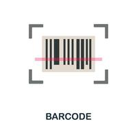 Barcode flat icon. Simple sign from logistics collection. Creative Barcode icon illustration for web design, infographics and more vector