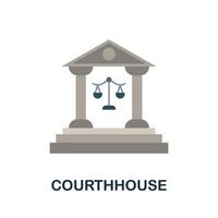 Courthhouse icon. Flat sign element from law collection. Creative Courthhouse icon for web design, templates, infographics and more vector