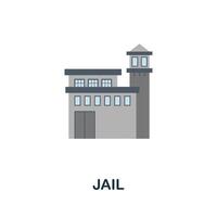 Jail icon. Flat sign element from law collection. Creative Jail icon for web design, templates, infographics and more vector