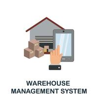 Warehouse Management System flat icon. Simple sign from logistics collection. Creative Warehouse Management System icon illustration for web design, infographics and more vector