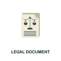 Legal Document icon. Flat sign element from law collection. Creative Legal Document icon for web design, templates, infographics and more vector