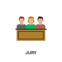 Jury icon. Flat sign element from law collection. Creative Jury icon for web design, templates, infographics and more vector