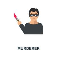 Murderer icon. Flat sign element from law collection. Creative Murderer icon for web design, templates, infographics and more vector