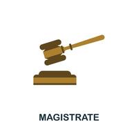 Magistrate icon. Flat sign element from law collection. Creative Magistrate icon for web design, templates, infographics and more vector