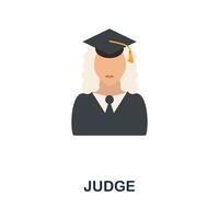 Judge icon. Flat sign element from law collection. Creative Judge icon for web design, templates, infographics and more vector