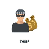 Thief icon. Flat sign element from law collection. Creative Thief icon for web design, templates, infographics and more vector