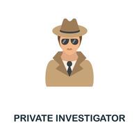 Private Investigator icon. Flat sign element from law collection. Creative Private Investigator icon for web design, templates, infographics and more vector