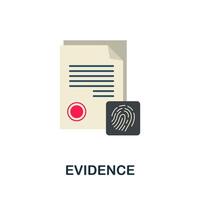 Evidence icon. Flat sign element from law collection. Creative Evidence icon for web design, templates, infographics and more vector