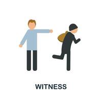 Witness icon. Flat sign element from law collection. Creative Witness icon for web design, templates, infographics and more vector