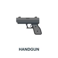 Handgun icon. Flat sign element from law collection. Creative Handgun icon for web design, templates, infographics and more vector