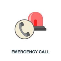 Emergency Call flat icon. Colored sign from home security collection. Creative Emergency Call icon illustration for web design, infographics and more vector