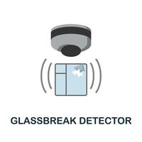Glassbreak Detector flat icon. Colored sign from home security collection. Creative Glassbreak Detector icon illustration for web design, infographics and more vector