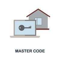 Master Code flat icon. Colored sign from home security collection. Creative Master Code icon illustration for web design, infographics and more vector