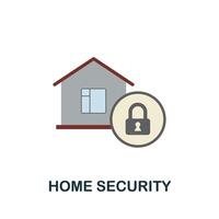 Home Security flat icon. Colored sign from collection. Creative Home Security icon illustration for web design, infographics and more vector