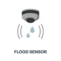 Flood Sensor flat icon. Colored sign from home security collection. Creative Flood Sensor icon illustration for web design, infographics and more vector