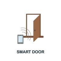 Smart Door flat icon. Colored sign from home security collection. Creative Smart Door icon illustration for web design, infographics and more vector