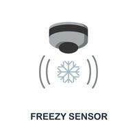 Freezy Sensor flat icon. Colored sign from home security collection. Creative Freezy Sensor icon illustration for web design, infographics and more vector