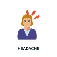 Headache icon. Simple element from health diseases collection. Creative Headache icon for web design, templates, infographics and more vector