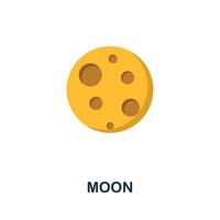 Moon icon. Simple element from halloween collection. Creative Moon icon for web design, templates, infographics and more vector