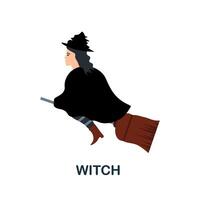 Witch icon. Simple element from halloween collection. Creative Witch icon for web design, templates, infographics and more vector