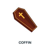 Coffin icon. Simple element from halloween collection. Creative Coffin icon for web design, templates, infographics and more vector
