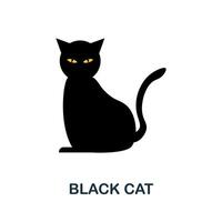 Black Cat icon. Simple element from halloween collection. Creative Black Cat icon for web design, templates, infographics and more vector