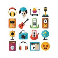 Music and Entertainment Icon Set Collection Illustration vector