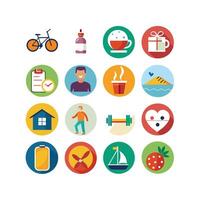 Lifestyle and Leisure Icon Set Collection Illustration vector