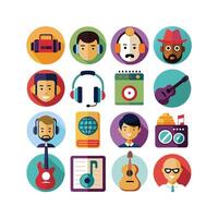 Music and Entertainment Icon Set Collection Illustration vector