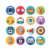 Music and Entertainment Icon Set Collection Illustration vector