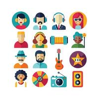 Music and Entertainment Icon Set Collection Illustration vector