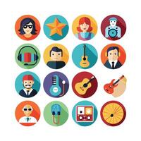 Music and Entertainment Icon Set Collection Illustration vector