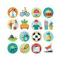 Lifestyle and Leisure Icon Set Collection Illustration vector