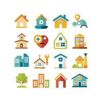 Home and Real Estate Icon Set Collection Illustration vector