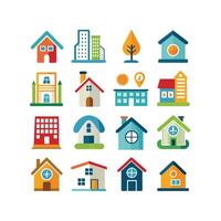 Home and Real Estate Icon Set Collection Illustration vector