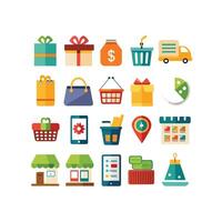 Retail and Shopping Icon Set Collection Illustration vector